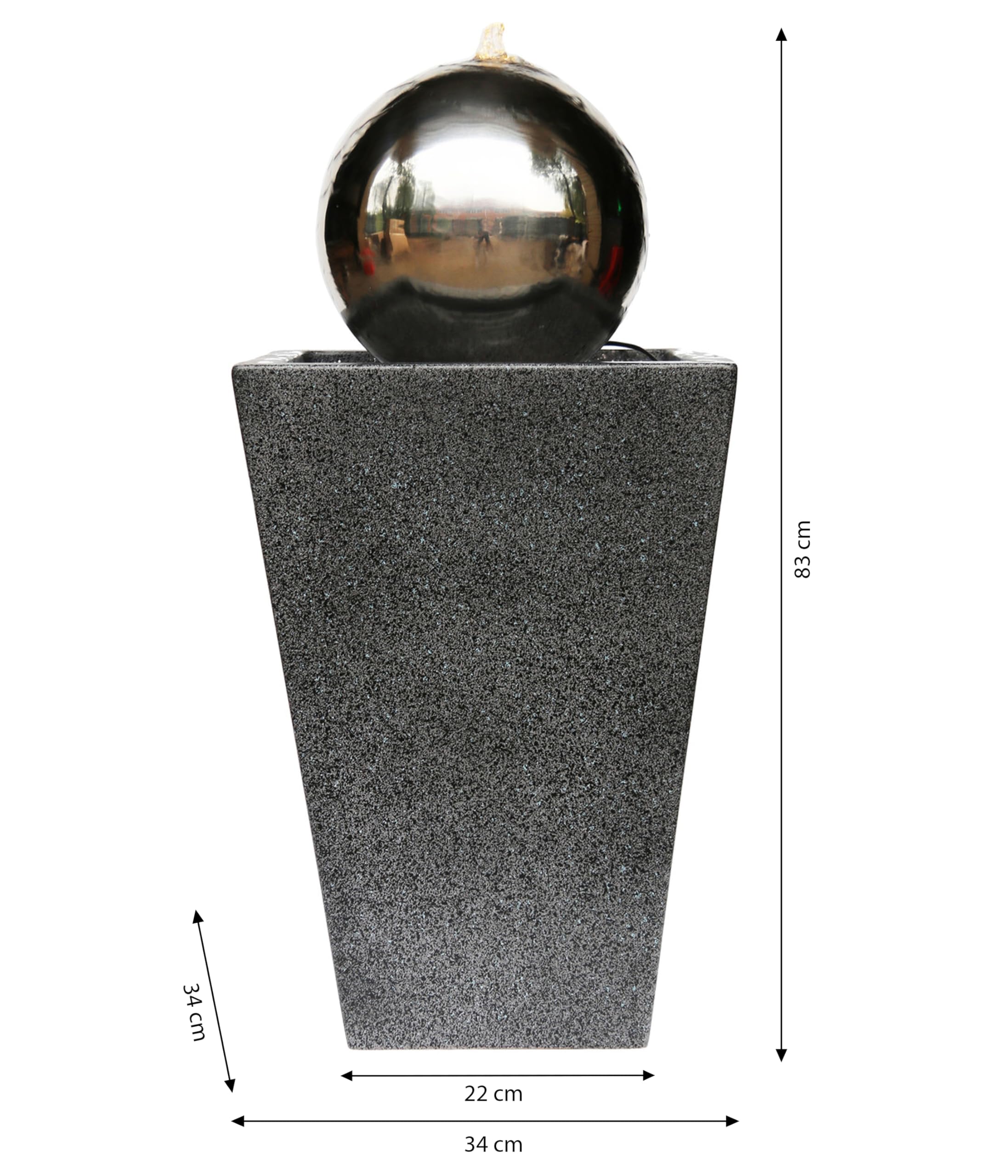 dehner-gartenbrunnen-kioto-led-edelstahl-83-cm-grau-12-l image 3