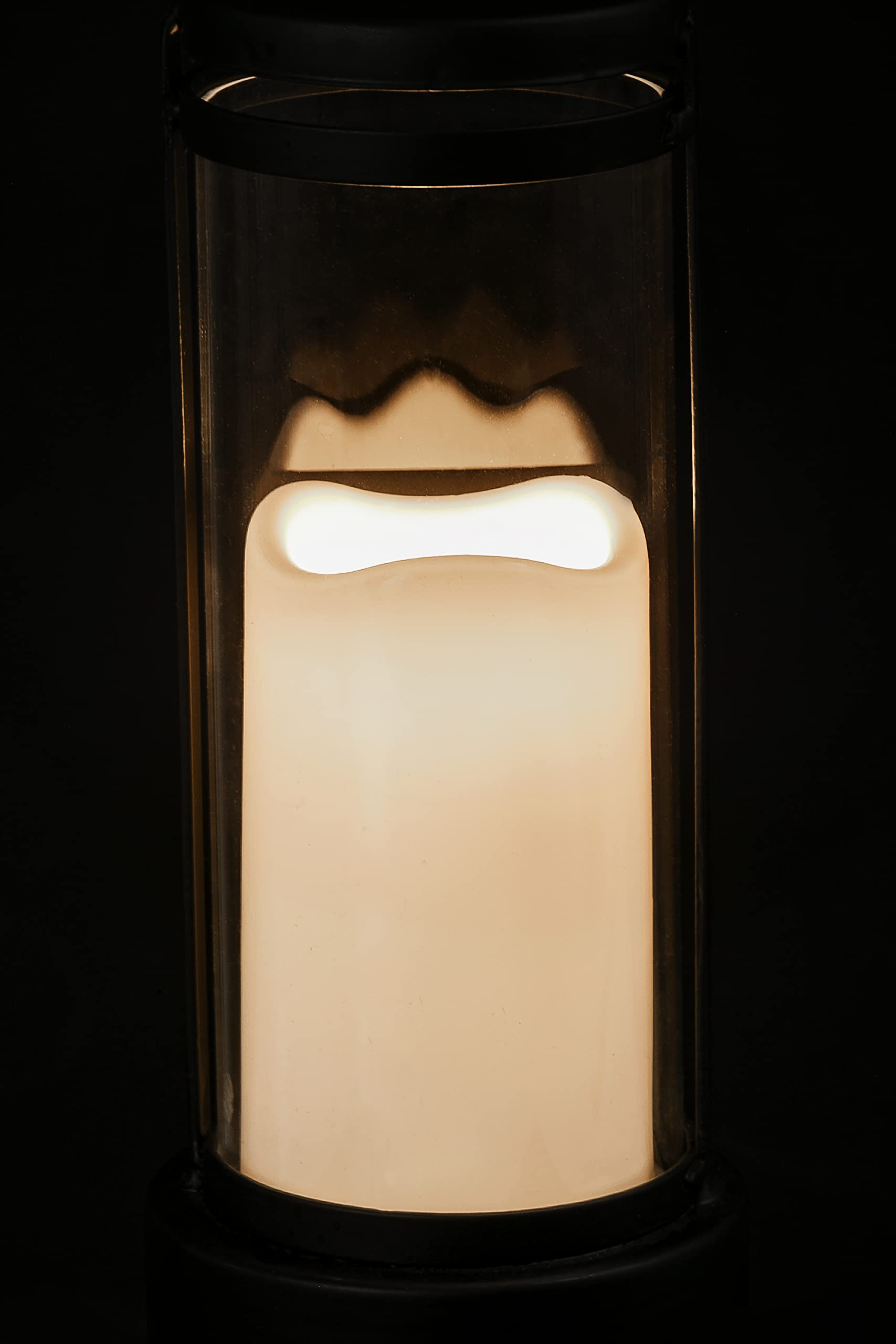dehner-led-grablaterne-creme-27-cm-eisen-glas-mit-timer image 2