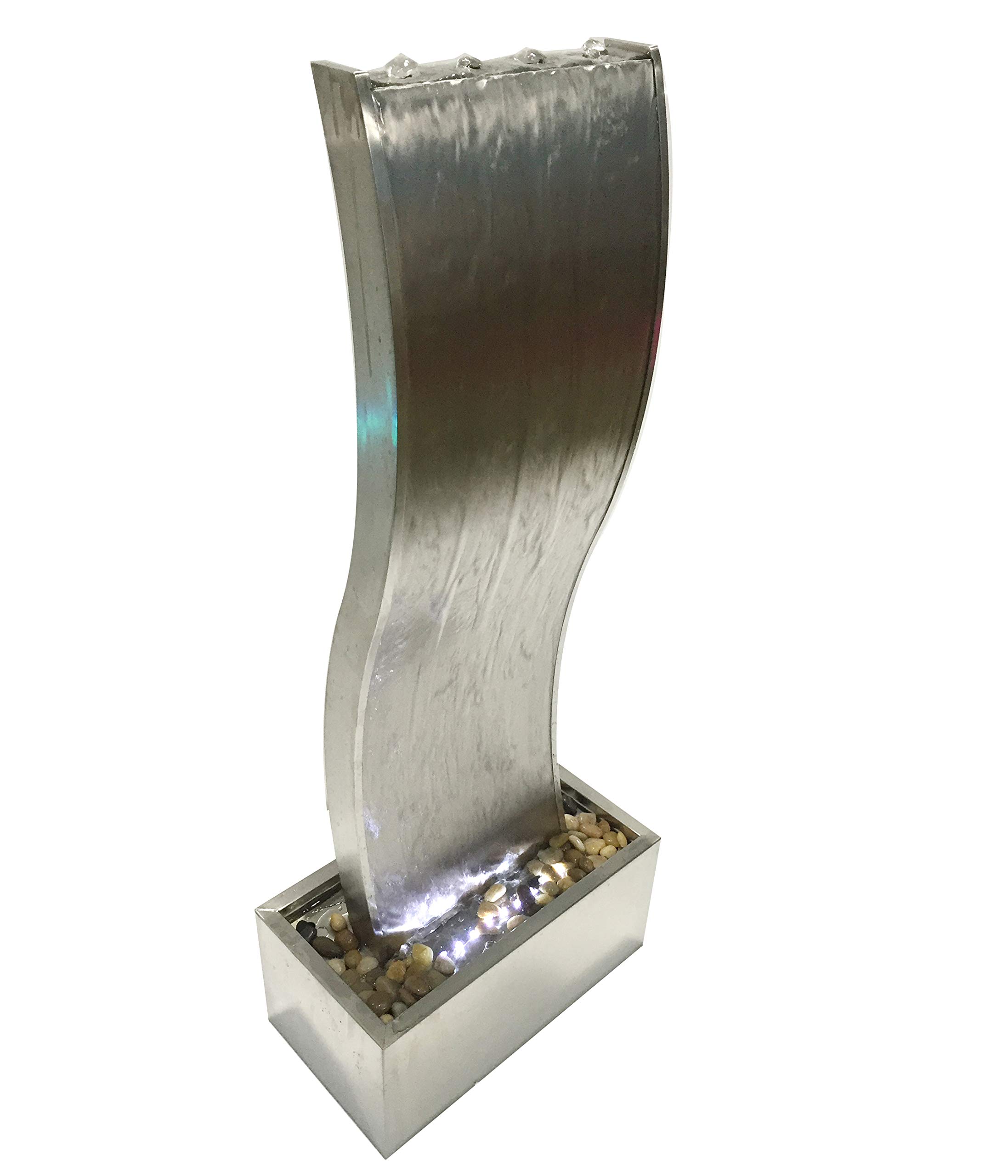 dehner-gartenbrunnen-curve-led-edelstahl-108-cm image 1