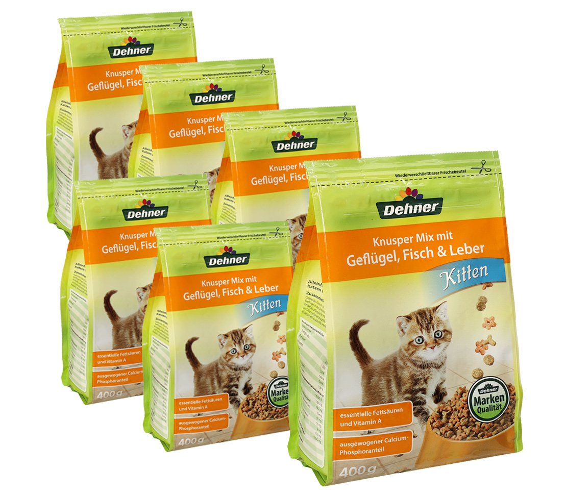 dehner-knusper-mix-kitten-katzenfutter-6x400-g-gefl-gel image 1