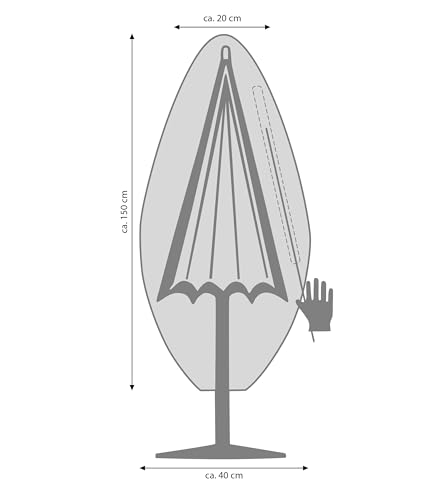 dehner-schutzh-lle-sonnenschirm-bis-2-m-grau-polyester image 6