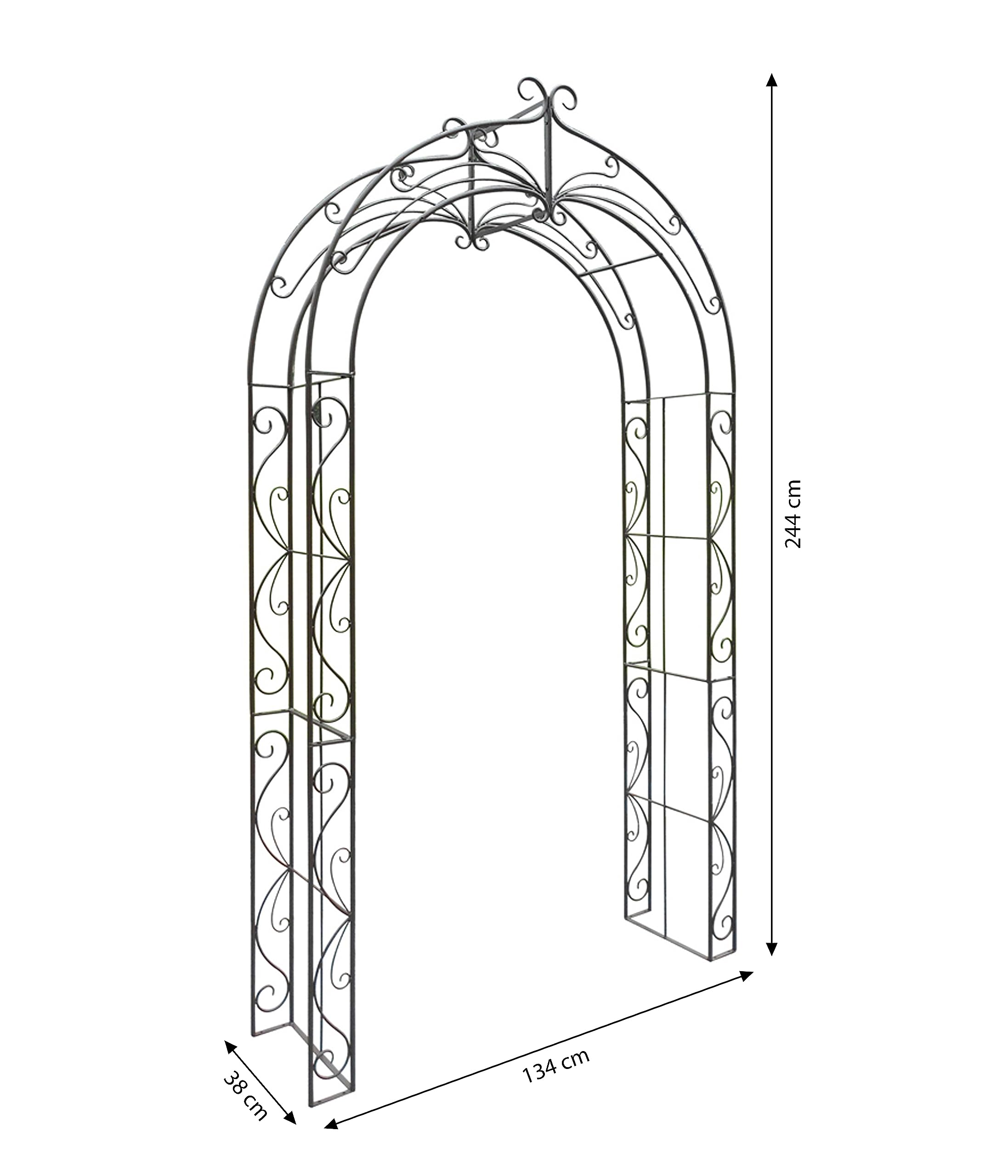 dehner-melina-rosenbogen-metall-braun-244x134cm image 4