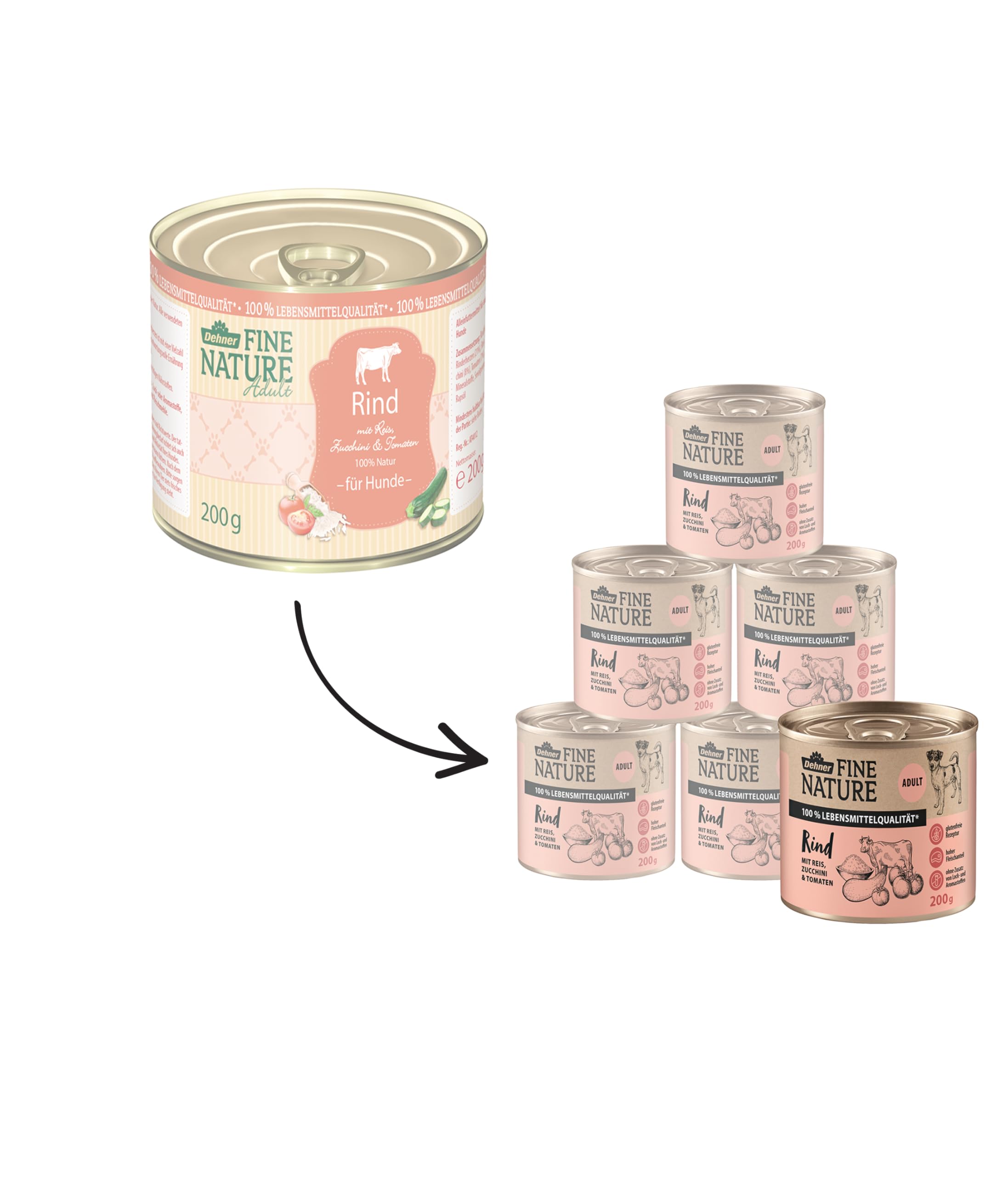 dehner-fine-nature-hundefutter-rind-nassfutter-6x200g image 3