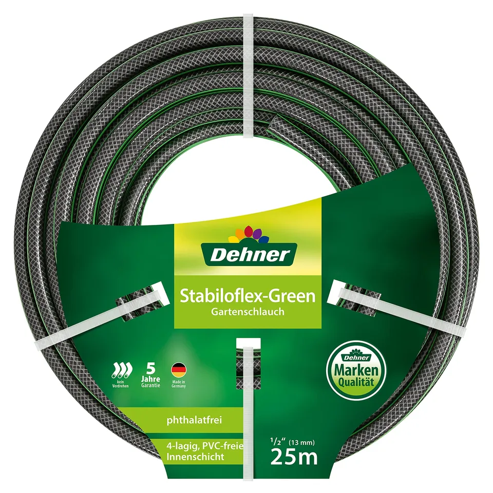 dehner-stabiloflex-gartenschlauch-gr-n-25-m-13-mm-1-2-zoll image 1