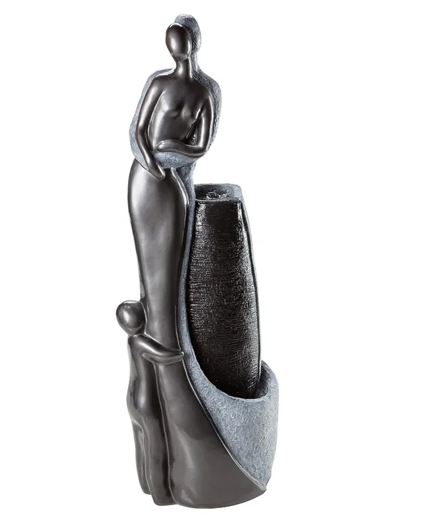 dehner-family-gartenbrunnen-mit-led-polyresin-grau-kaltwei image 1