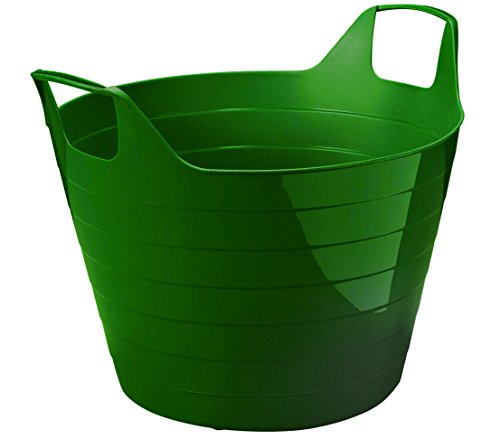 dehner-flexi-gartenabfall-korb-30-l-dunkelgr-n-gummi image 2