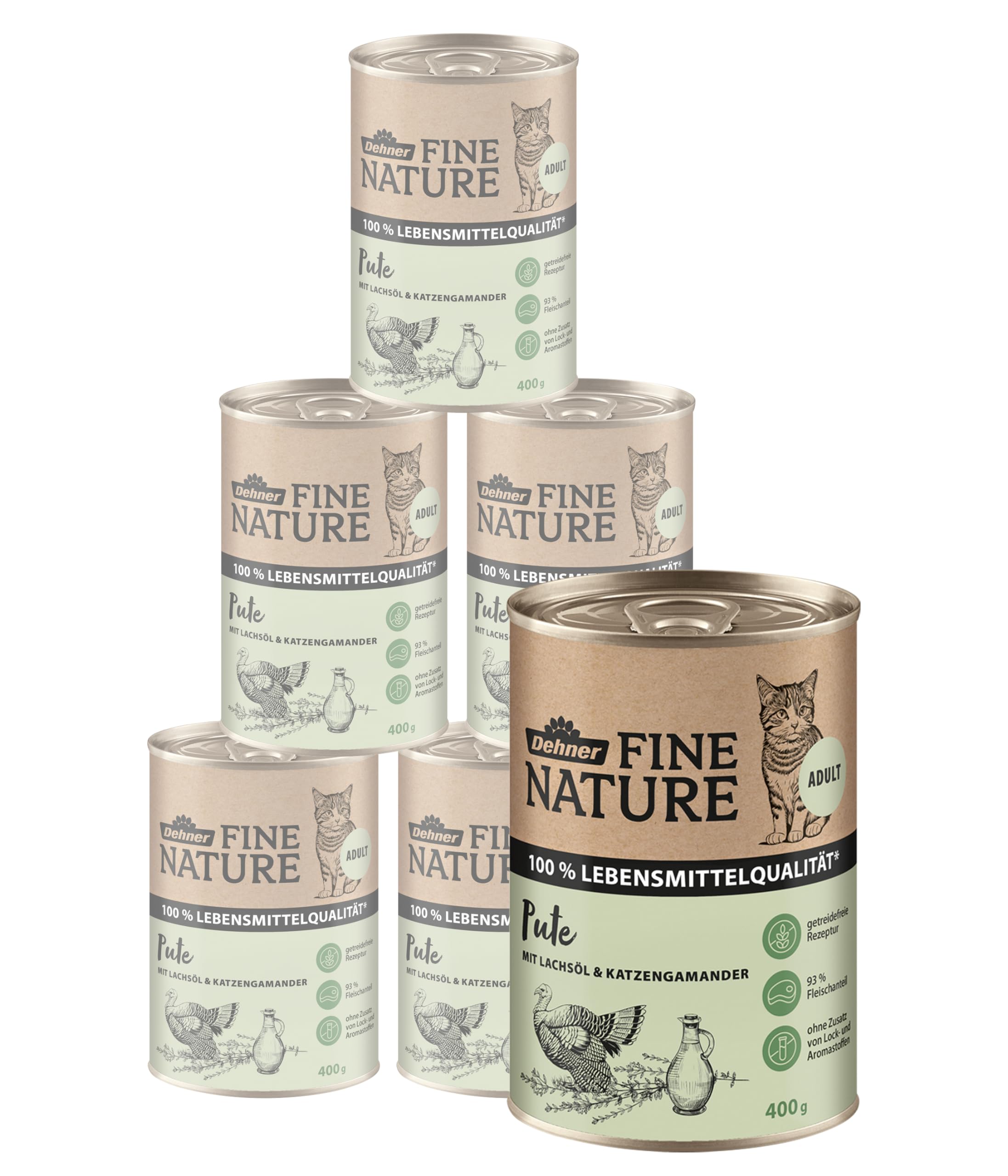 dehner-fine-nature-adult-nassfutter-pute-6x200-g-getreidefrei image 5