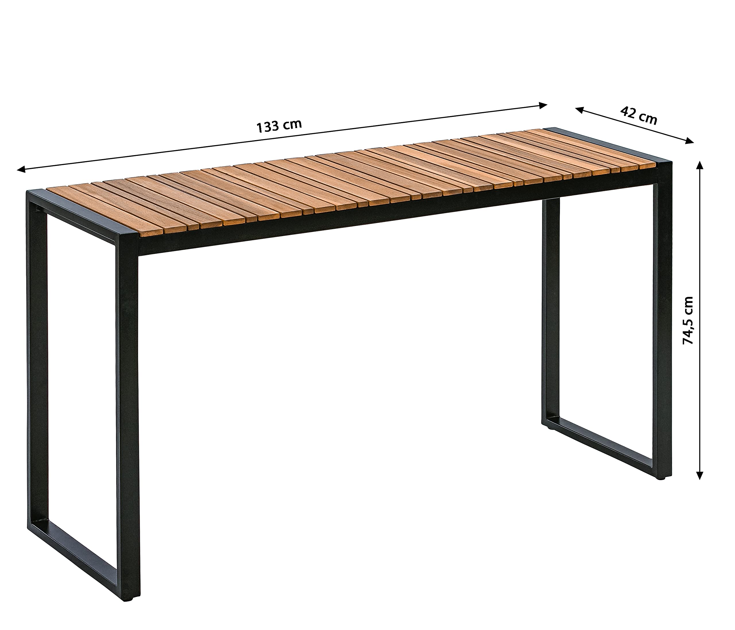 dehner-chicago-wood-balkontisch-akazie-133-cm-braun-schwarz image 2