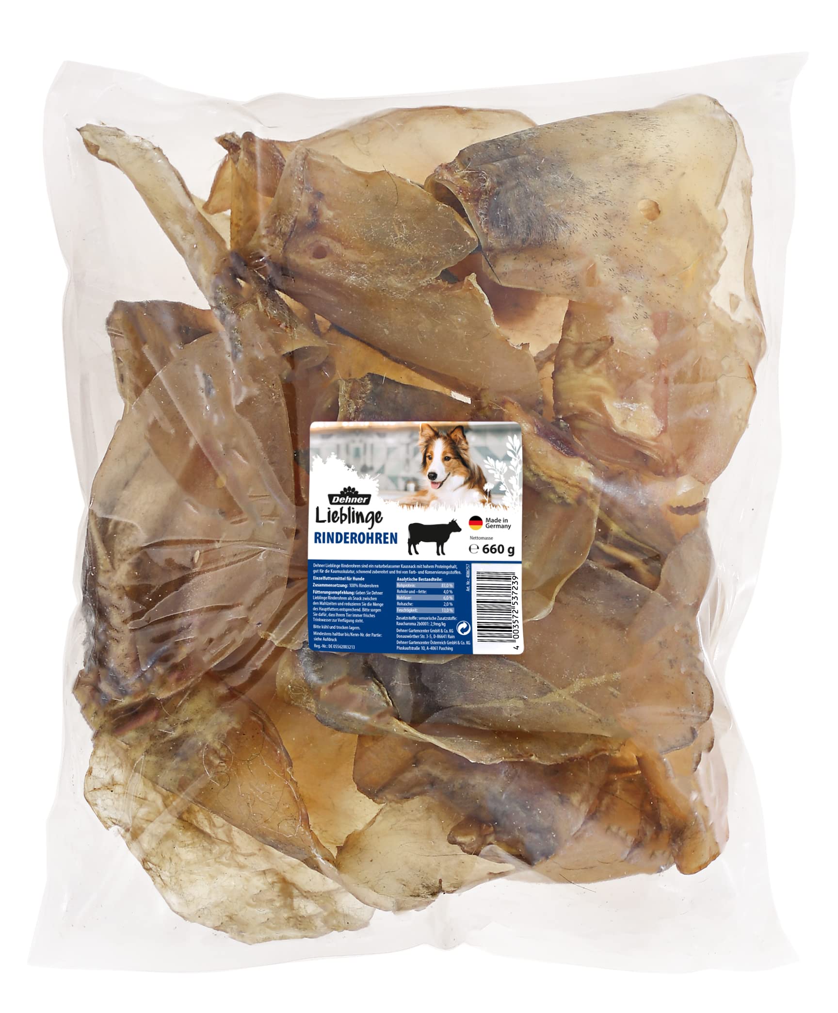 dehner-lieblinge-rinderohren-hundesnack-660-g-nat-rlich image 1