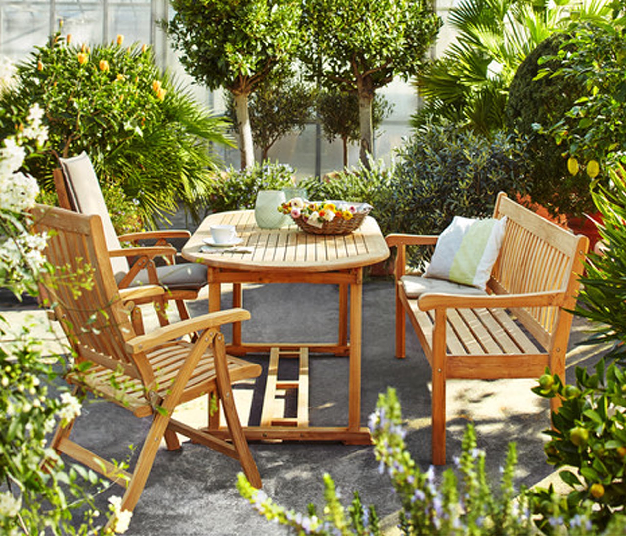 dehner-havanna-gartenbank-3-sitzer-teakholz-natur-160-cm image 8