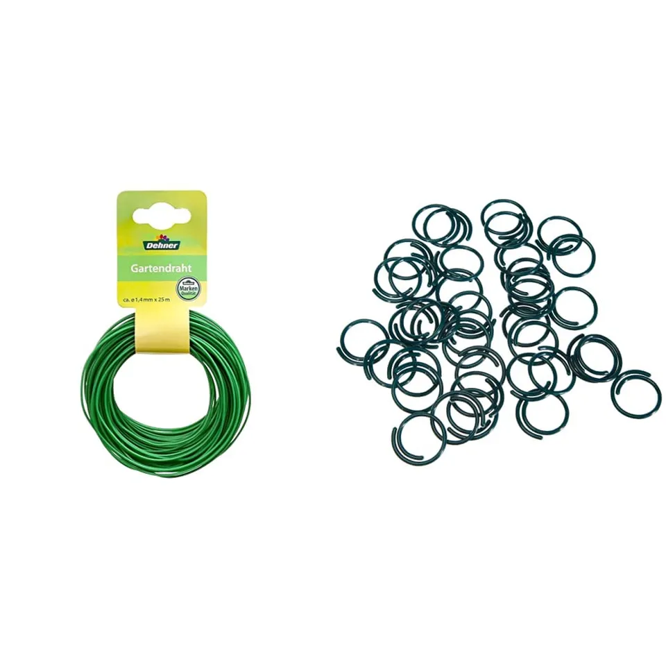 dehner-gartendraht-25m-pflanzenringe-40-st-ck-set-gr-n image 1