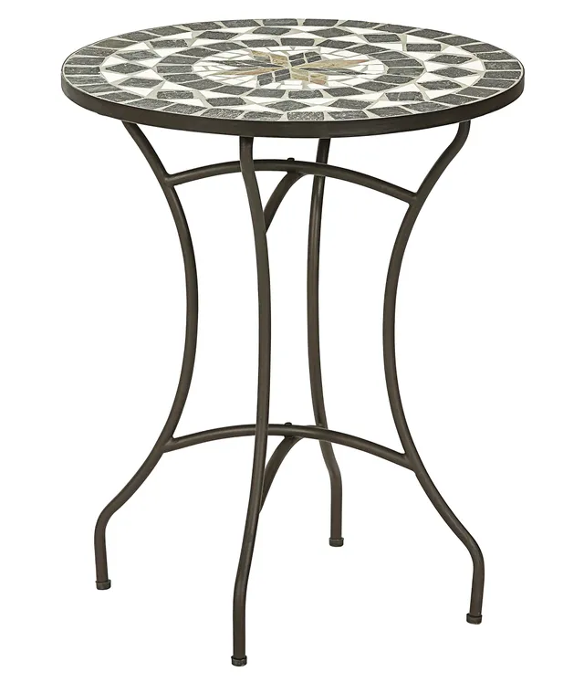 dehner-diana-gartentisch-mosaik-60cm-metall-landhaus-braun image 1