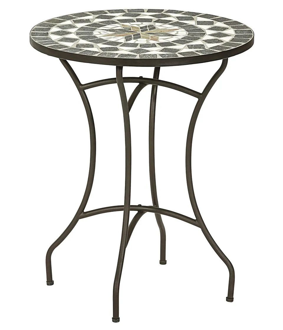 dehner-diana-gartentisch-mosaik-60cm-metall-landhaus-braun image 1