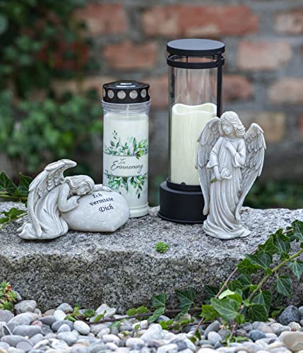 dehner-led-grablaterne-creme-27-cm-eisen-glas-mit-timer image 7