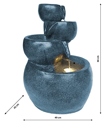 dehner-bowl-gartenbrunnen-polyresin-grau-mit-led-66-cm image 8