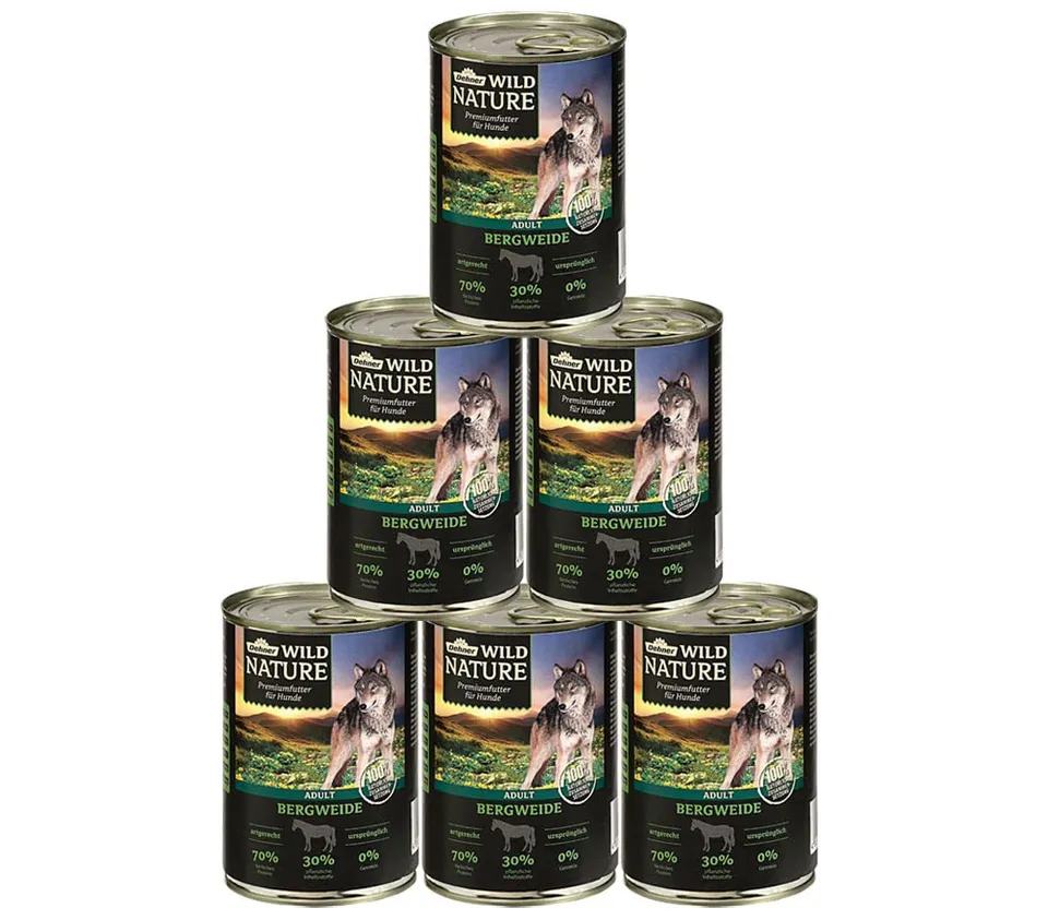 dehner-wild-nature-hundefutter-pferd-nassfutter-6x400-g-getreidefrei image 1