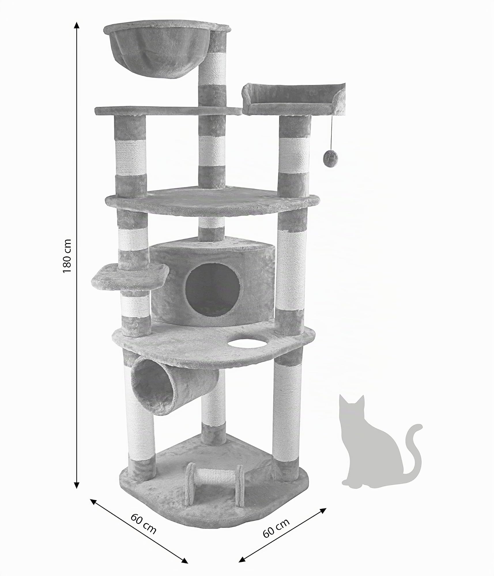 dehner-katzen-kratzbaum-edda-180-cm-sisal-pl-sch-grau image 4