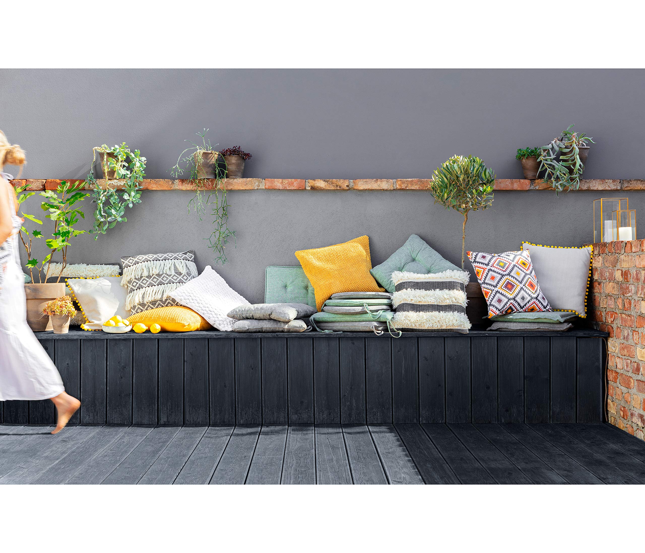 dehner-sitzkissen-lio-40-cm-rundes-stuhlkissen-anthrazit-polyester image 2