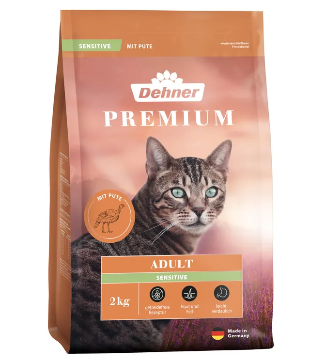 dehner-premium-sensitive-katzenfutter-2-kg-pute-getreidefrei image 1