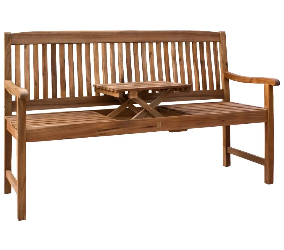 dehner-oslo-gartenbank-3-sitzer-akazienholz-natur-150-cm image 1