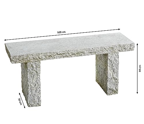 dehner-gartenbank-granit-grau-2-sitzer-100x30x44cm image 8