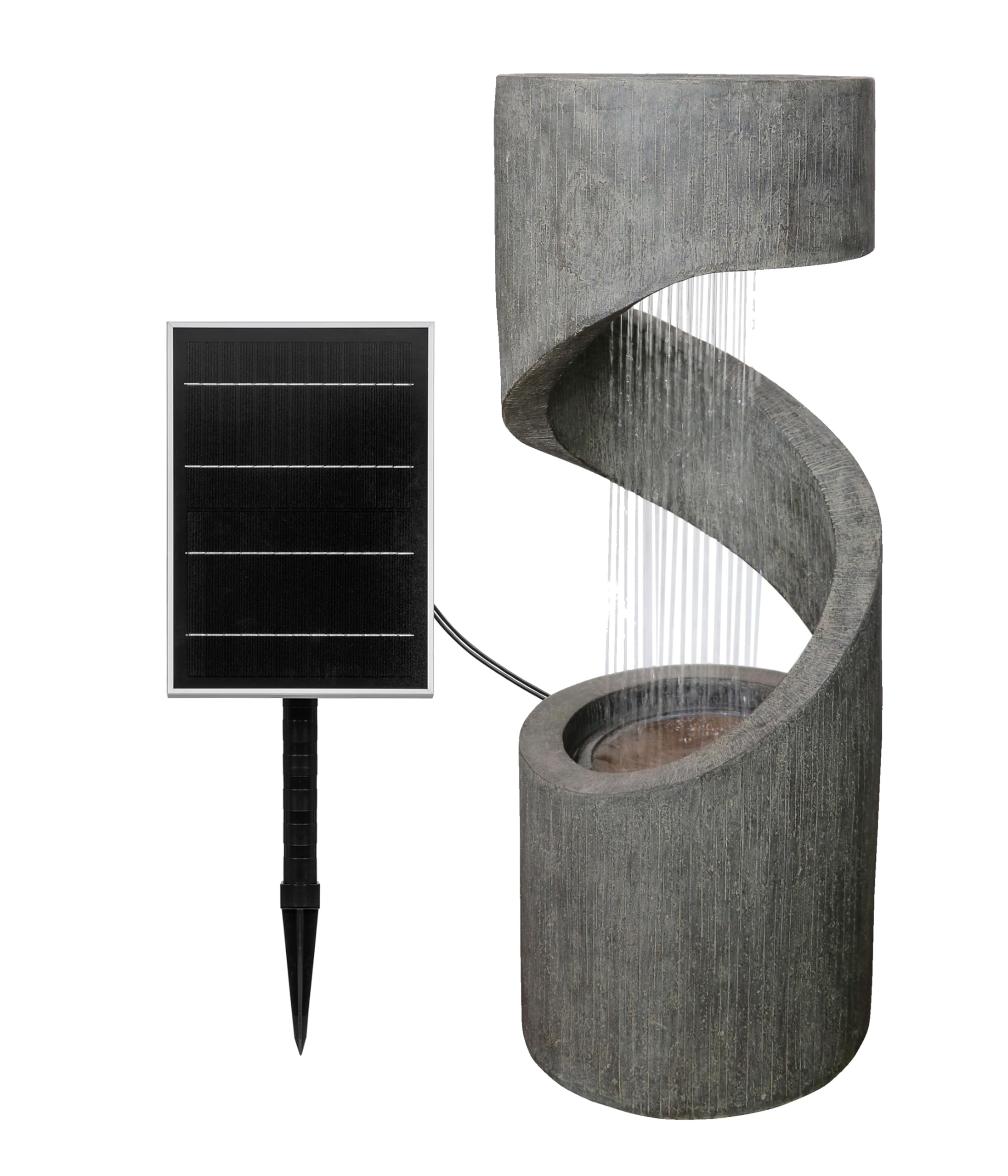 dehner-gartenbrunnen-ronda-solarbrunnen-led-polyresin-grau image 1