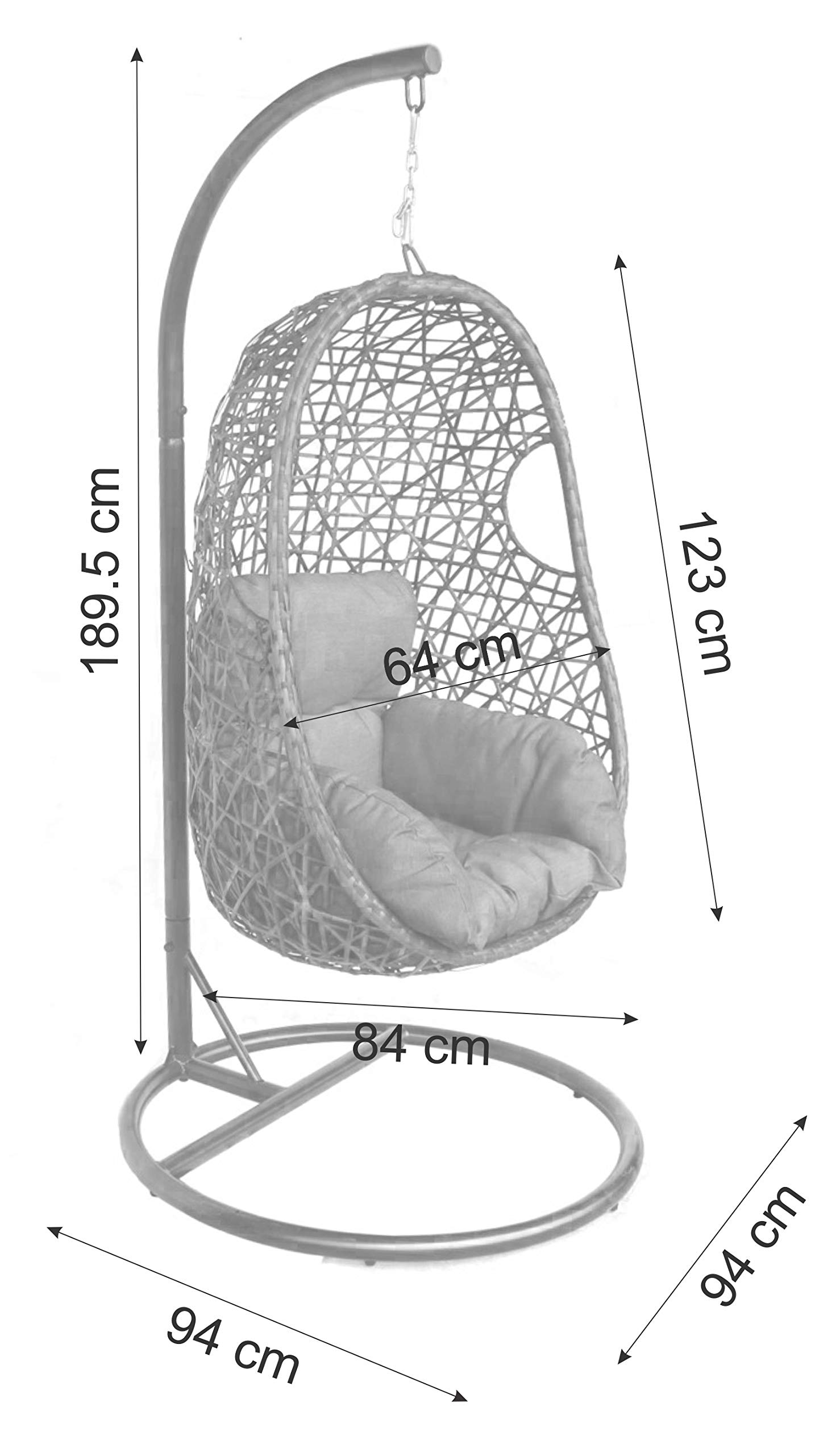 dehner-hawaii-h-ngesessel-dunkelgrau-inkl-kissen-150-kg image 2