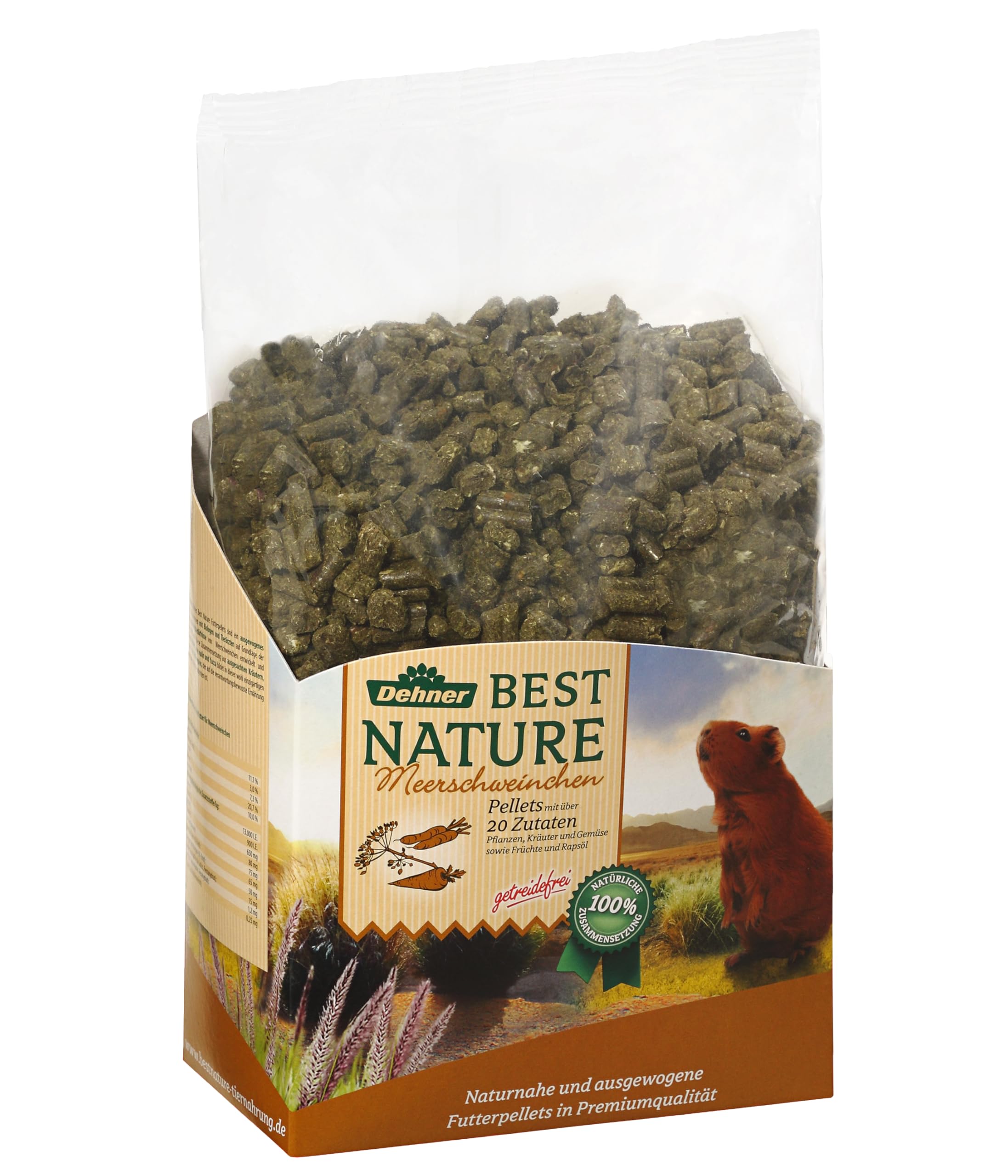 dehner-best-nature-meerschweinchenfutter-pellets-3kg-getreidefrei image 1