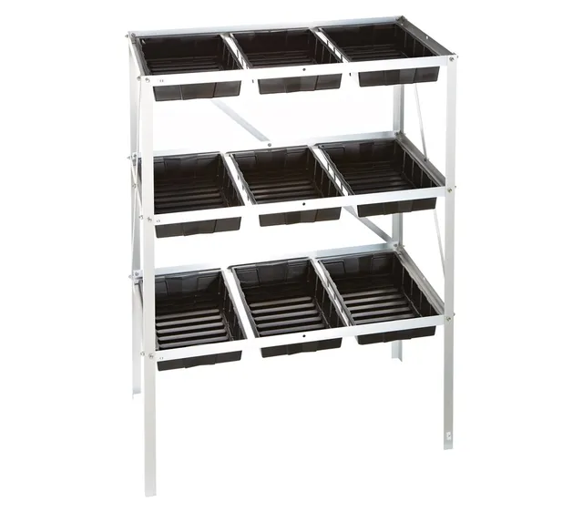 dehner-anzuchtregal-100x40x76-cm-aluminium-mit-9-schalen image 1
