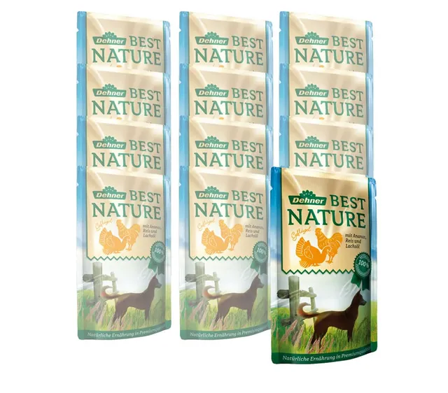dehner-best-nature-hundefutter-gefl-gel-reis-12x150g-vitaminreich image 1