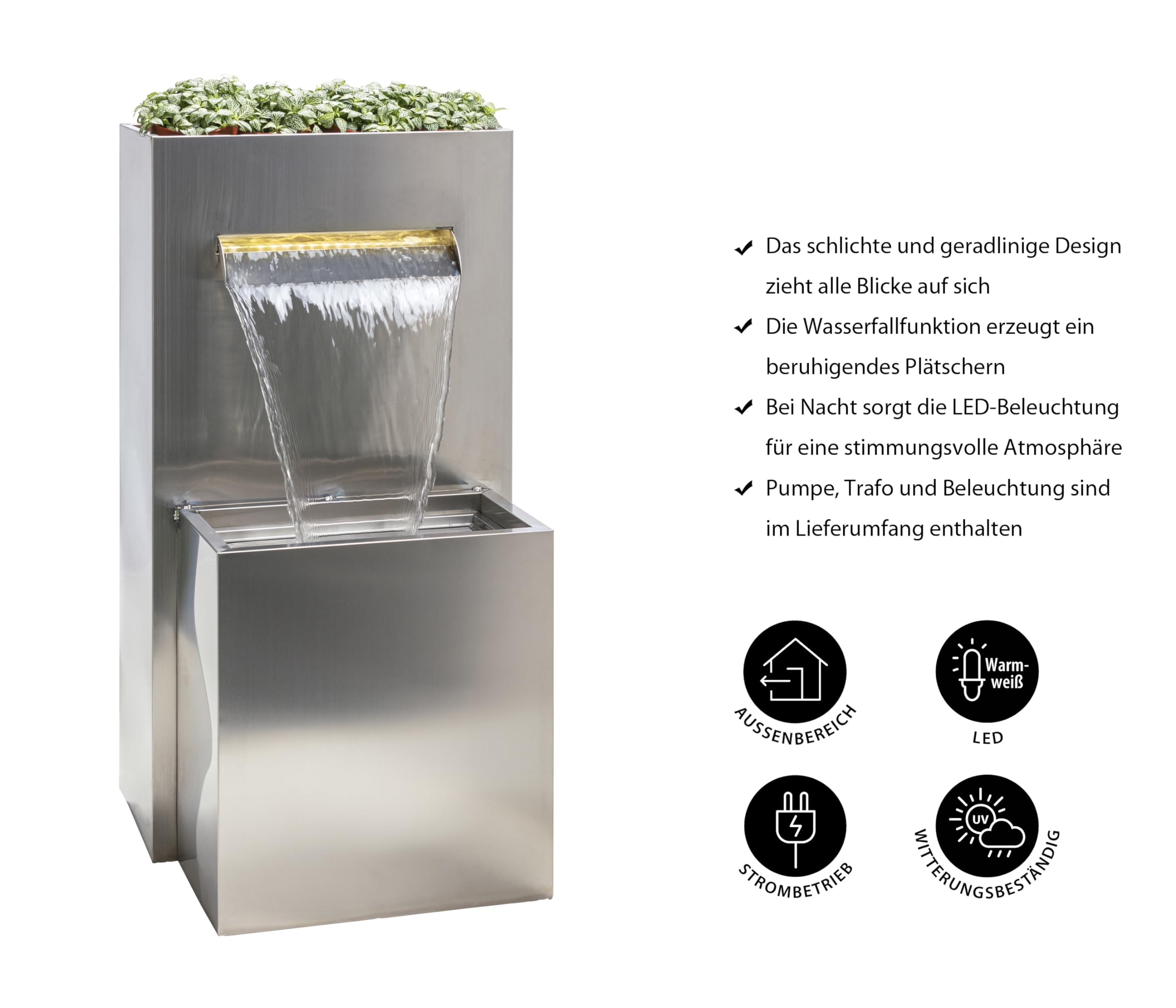 dehner-dallas-gartenbrunnen-edelstahl-89x46x44-silber-led image 3