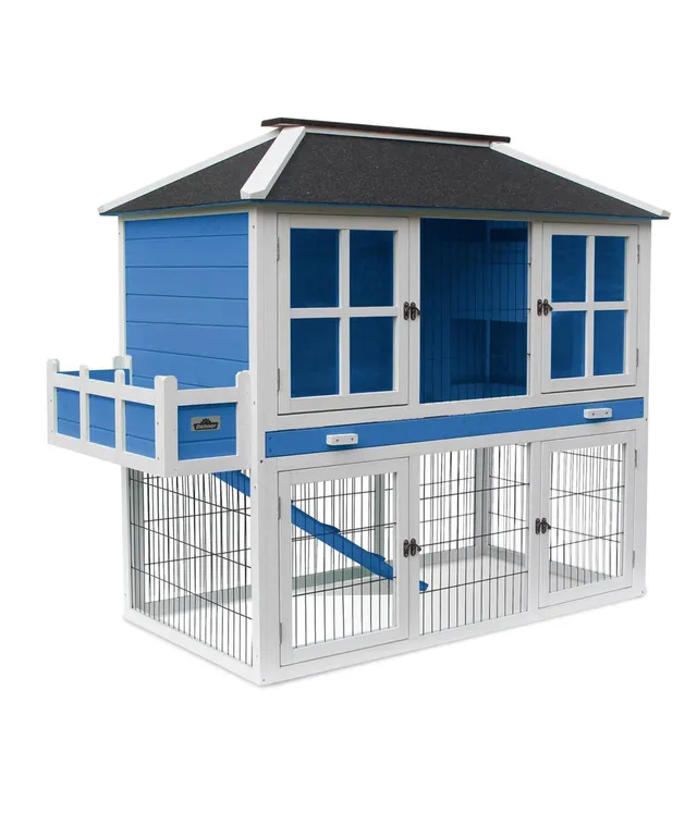 dehner-happy-home-palazzo-kaninchenstall-holz-145-cm-blau-wei image 1