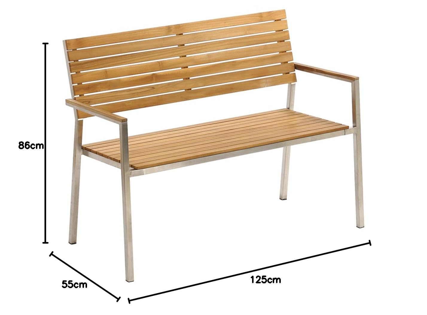 dehner-antibes-gartenbank-2-sitzer-teak-natur-125-cm image 2