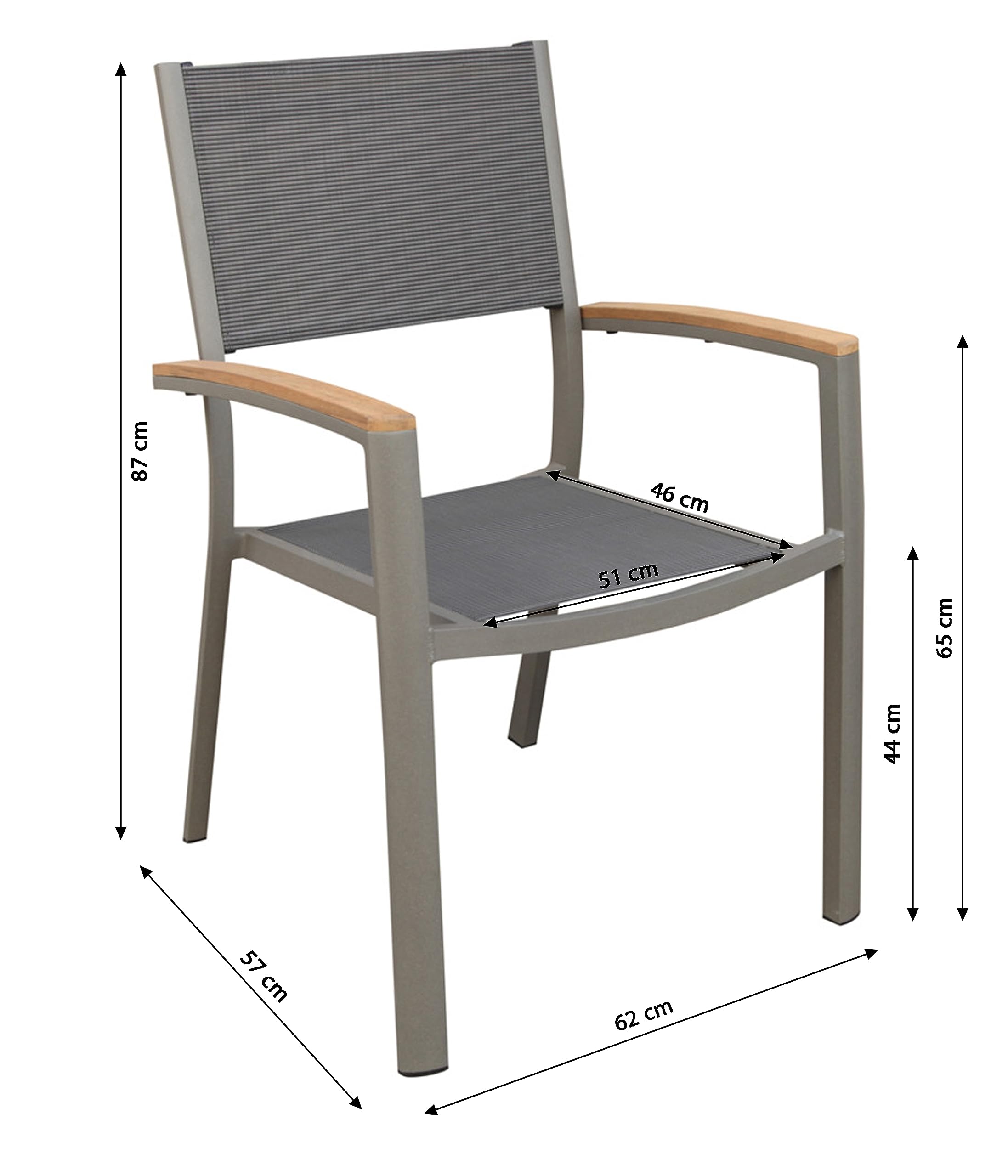 dehner-colmar-stapelstuhl-teak-anthrazit-87x57x62-cm image 5