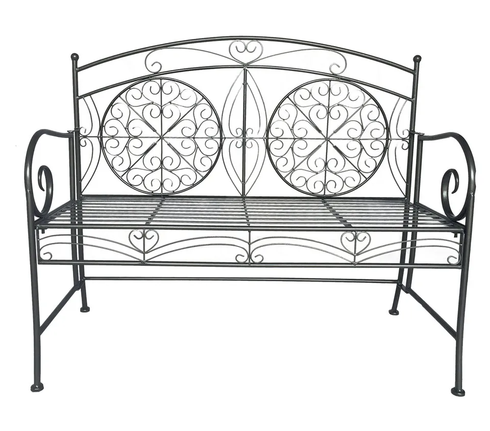 dehner-yorkshire-gartenbank-2-sitzer-metall-antikgrau image 1