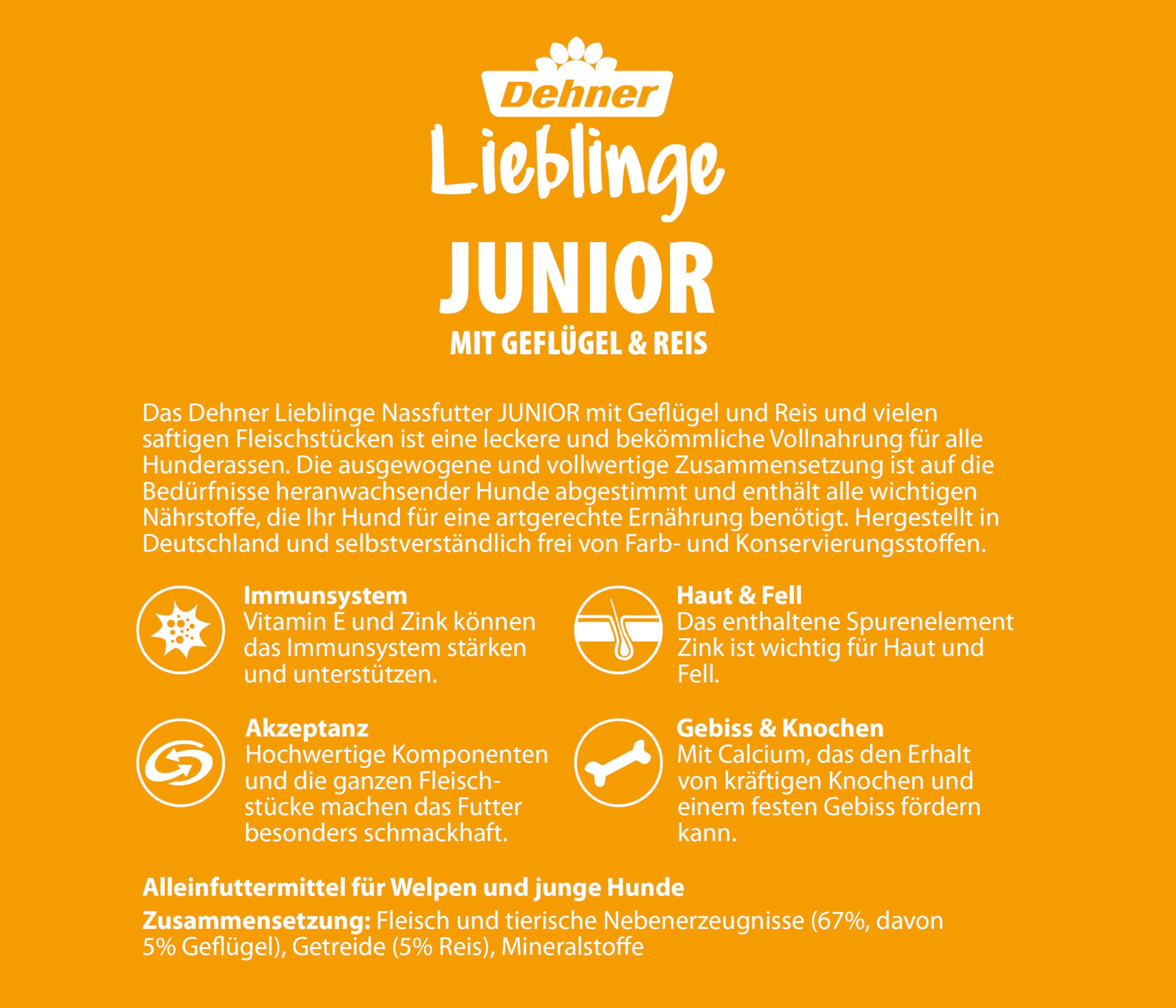 dehner-lieblinge-junior-hundefutter-gefl-gel-6-x-800-g-nassfutter image 4