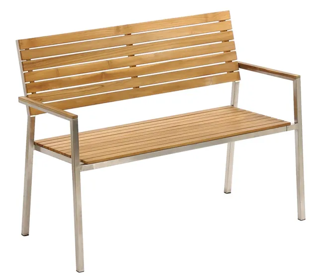 dehner-antibes-gartenbank-2-sitzer-teak-natur-125-cm image 1