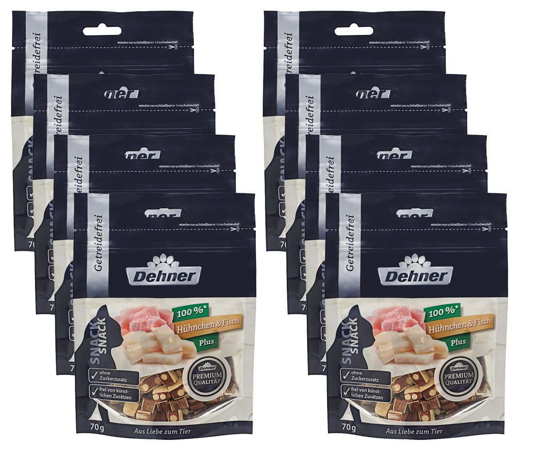 dehner-premium-katzensnack-h-hnchen-fisch-k-se-8x70g-getreidefrei image 1