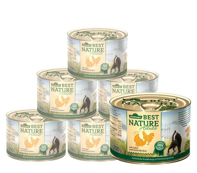 dehner-best-nature-katzenfutter-gefl-gel-leber-6x200g image 1