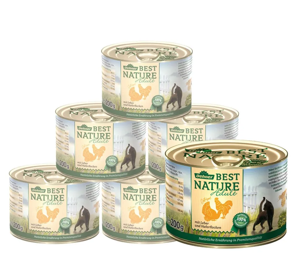 dehner-best-nature-katzenfutter-gefl-gel-leber-6x200g image 1
