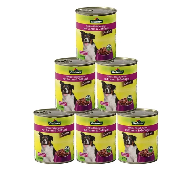 dehner-lieblinge-senior-hundefutter-lamm-6x800g image 1