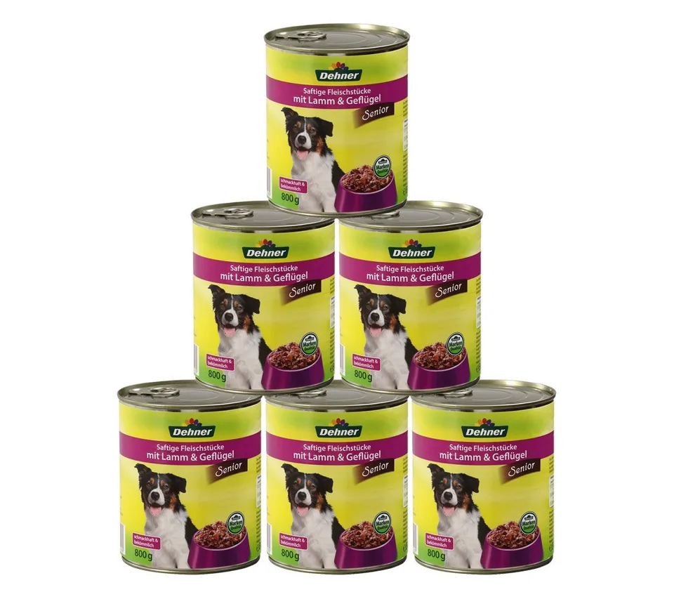 dehner-lieblinge-senior-hundefutter-lamm-6x800g image 1