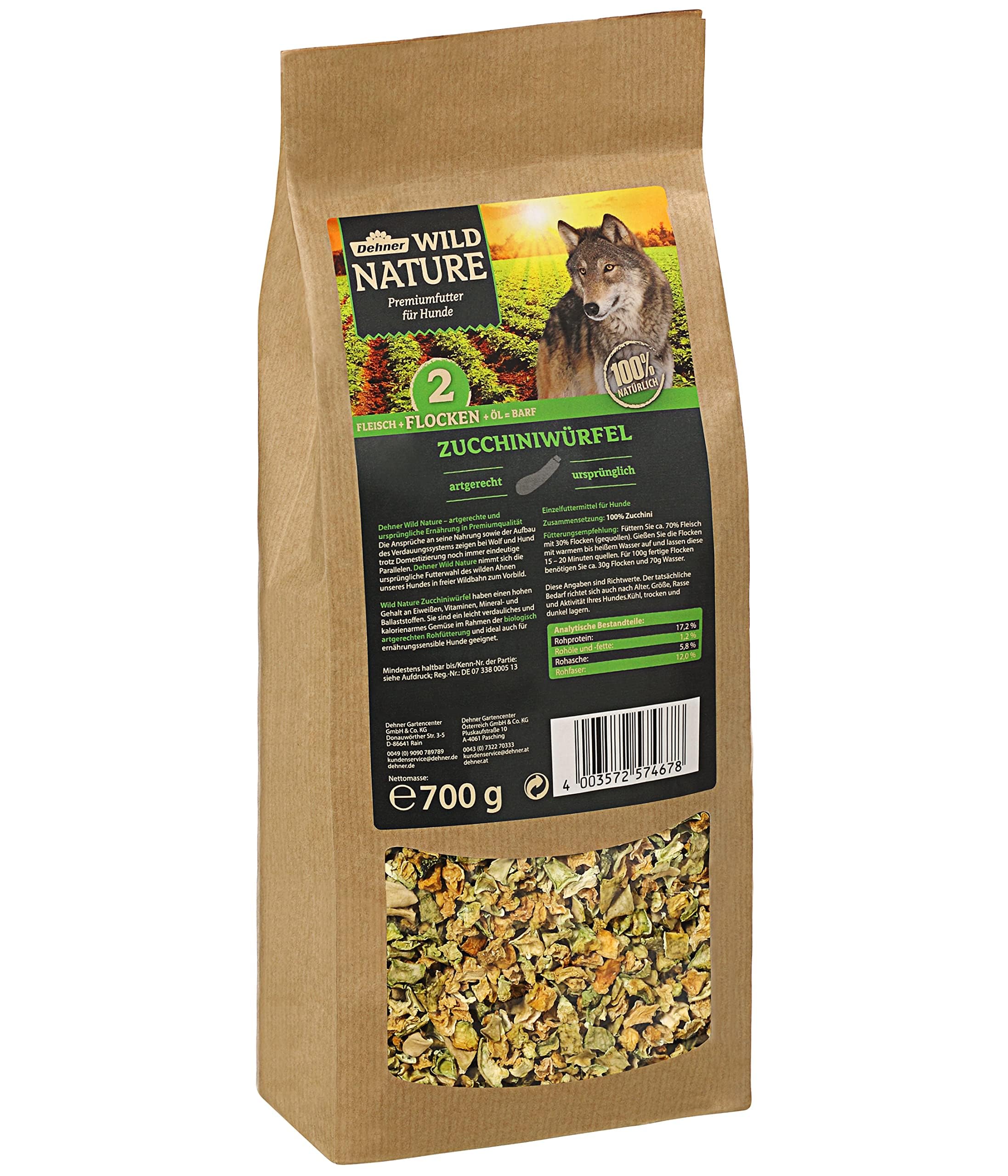 dehner-wild-nature-flocken-mix-hundefutter-700-g-100-zucchini image 1