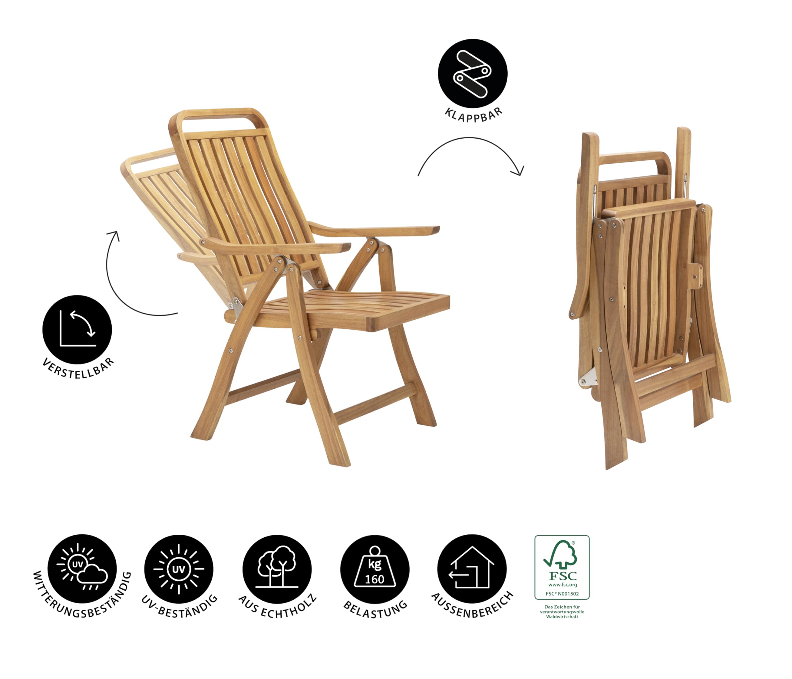 dehner-lima-gartenstuhl-akazienholz-klappbar-natur-160kg image 6
