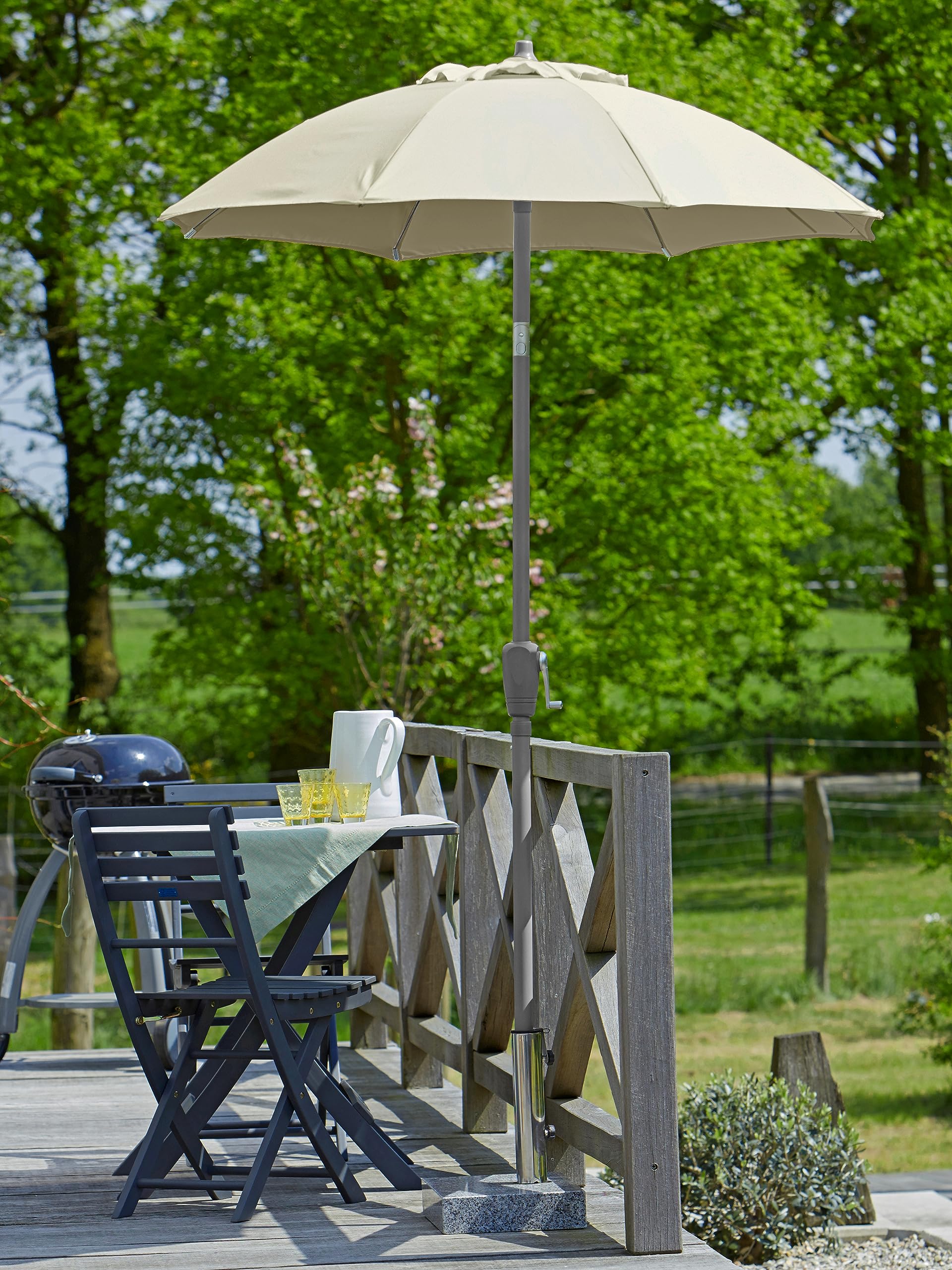 dehner-vido-sonnenschirm-150-cm-creme-aluminium image 7
