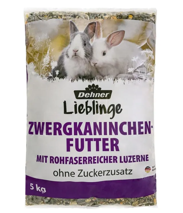 dehner-zwergkaninchenfutter-alleinfutter-5-kg-luzerne-karotte image 1