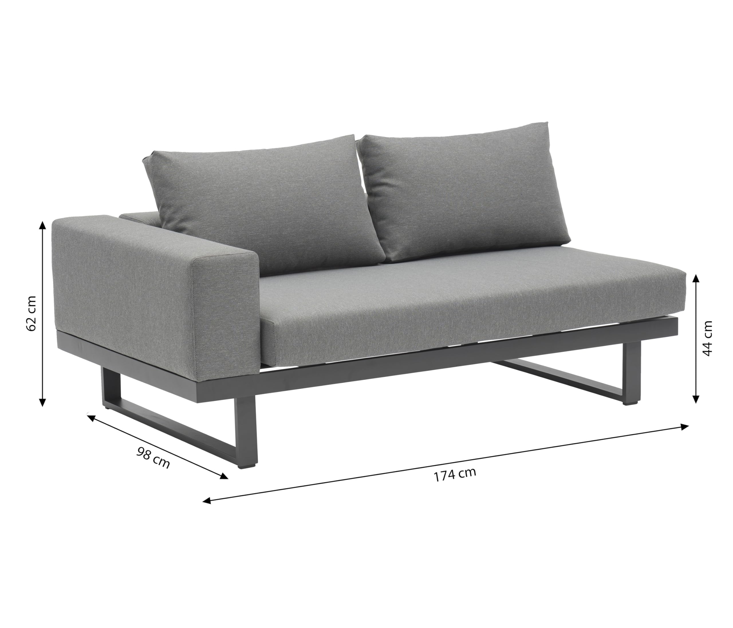 dehner-riva-gartenlounge-3-teilig-4-sitzer-schwarz image 8
