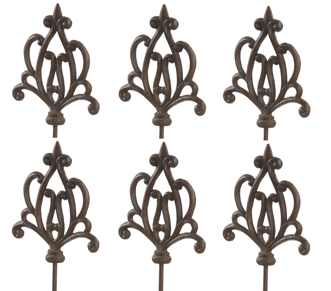 dehner-ornament-spitz-gartenstab-gusseisen-6-st-ck-edelrost image 1