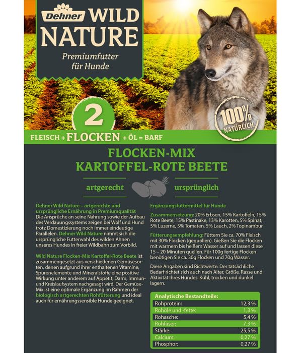 dehner-wild-nature-flocken-mix-hundefutter-900-g-kartoffel-beete image 3