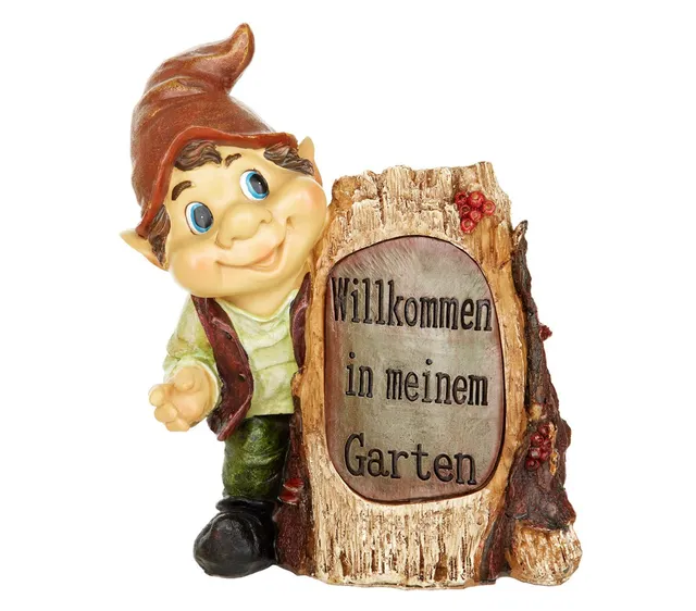 dehner-garten-m-nnchen-dekofigur-solar-polyresin-mit-2-led image 1